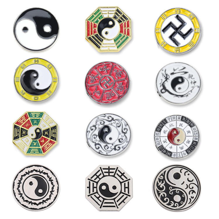 Swastika Gossip Electroplated Metal Badges Religious Tai Chi Bagua Clothing Accessories Brooches Pines Bag Decoration Badges, Mixed colors
Swastika Gossip Electroplated Metal Badges Religious Tai Chi Bagua Clothing Accessories Brooches Pines Bag Decoration Badges, Mixed colors