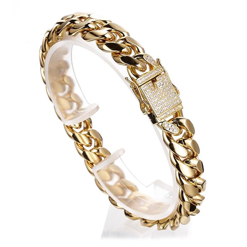 Miami Cuban Link Curb Chain Bracelet for women mens Bangls Gold Color Stainless Steel Luxury crystal Wristband Chains Jewelry 220530
Miami Cuban Link Curb Chain Bracelet for women mens Bangls Gold Color Stainless Steel Luxury crystal Wristband Chains Jewelry 220530