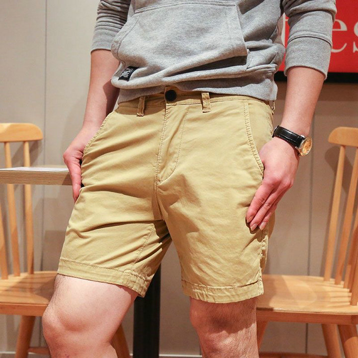 Casual Shorts For Men Pants Work Wear Chino Shorts Khaki Solid Color Men's Streetwear Japan Style Short Homme Daily