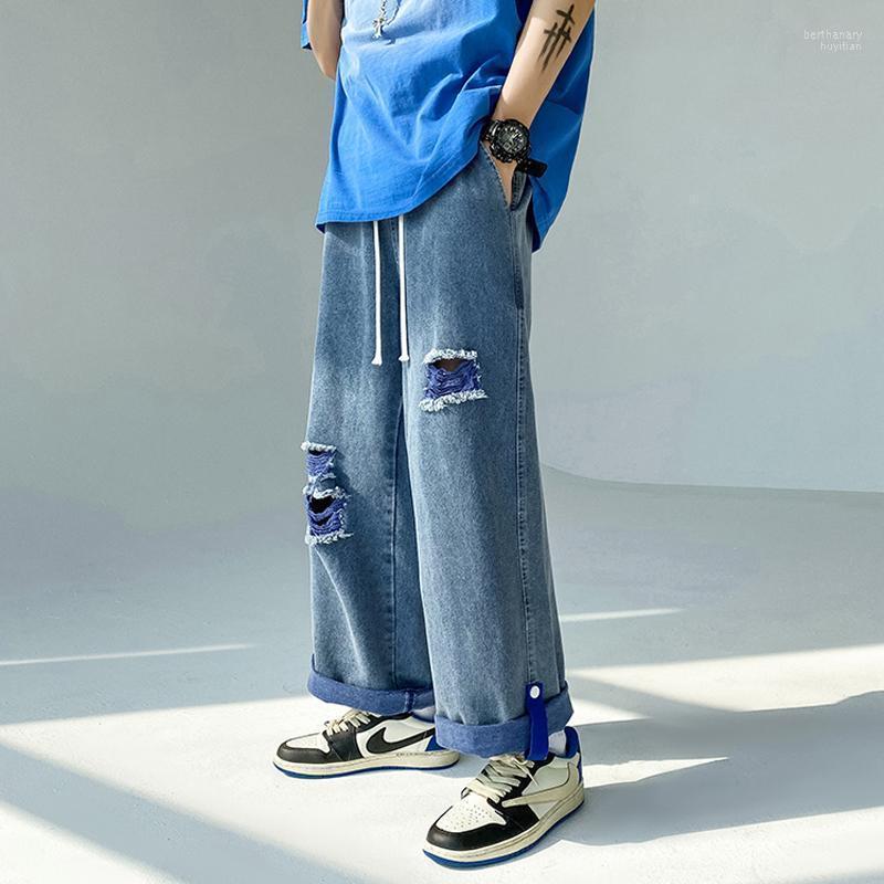 Men's Jeans Men Ripped Hem Wide Leg Pants Clothing Hip Hop Y2k Streetwear Brands High Quality Denim SoftenerMen's Bert22, Blue
Men's Jeans Men Ripped Hem Wide Leg Pants Clothing Hip Hop Y2k Streetwear Brands High Quality Denim SoftenerMen's Bert22, Blue