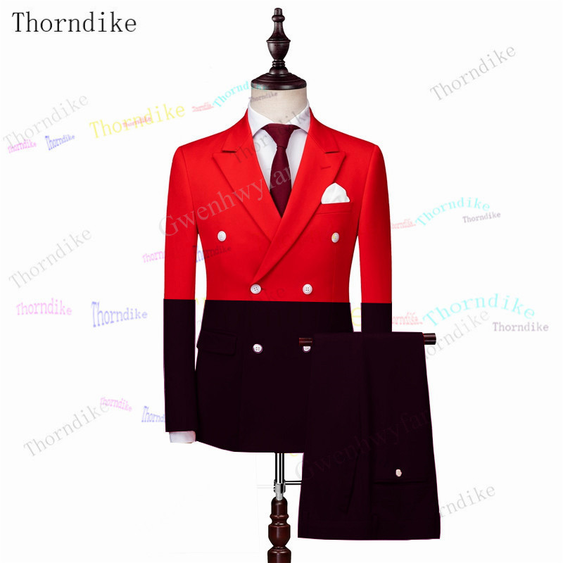 Men's Suits & Blazers Thorndike Costume Homme White One Buttom Tuxedo Men Suits 220823