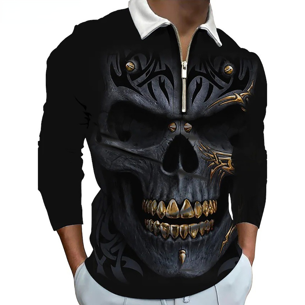 Golden Skull Zipper Polo Shirts 3D All Over Printed Summer Streetwear Casual Sports Golf Short Sleeve Vacation Men Clothing
Golden Skull Zipper Polo Shirts 3D All Over Printed Summer Streetwear Casual Sports Golf Short Sleeve Vacation Men Clothing