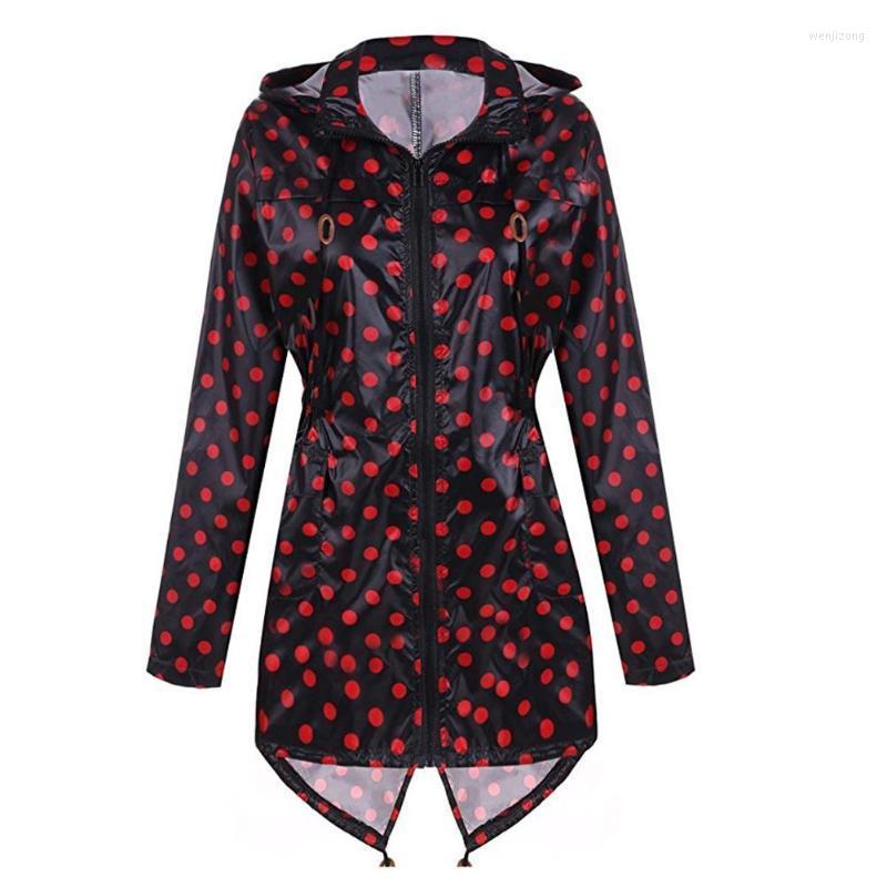 Women' Trench Coats Women Polka Dot Hooded Long Raincoat Windproof Waterproof Outdoor Rain Jacket 2022, Black
Women' Trench Coats Women Polka Dot Hooded Long Raincoat Windproof Waterproof Outdoor Rain Jacket 2022, Black