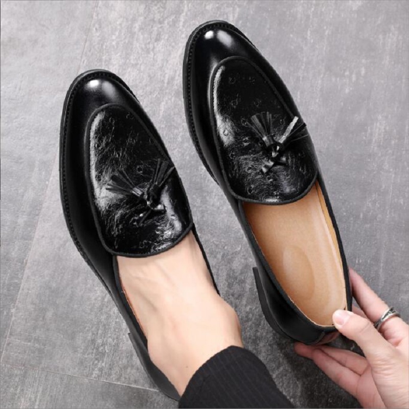 Men's Leather Dress Prints Casual Men Shoes Black Brown Slip On Tassels Loafers Office Wedding Shoes Male Da041
Men's Leather Dress Prints Casual Men Shoes Black Brown Slip On Tassels Loafers Office Wedding Shoes Male Da041