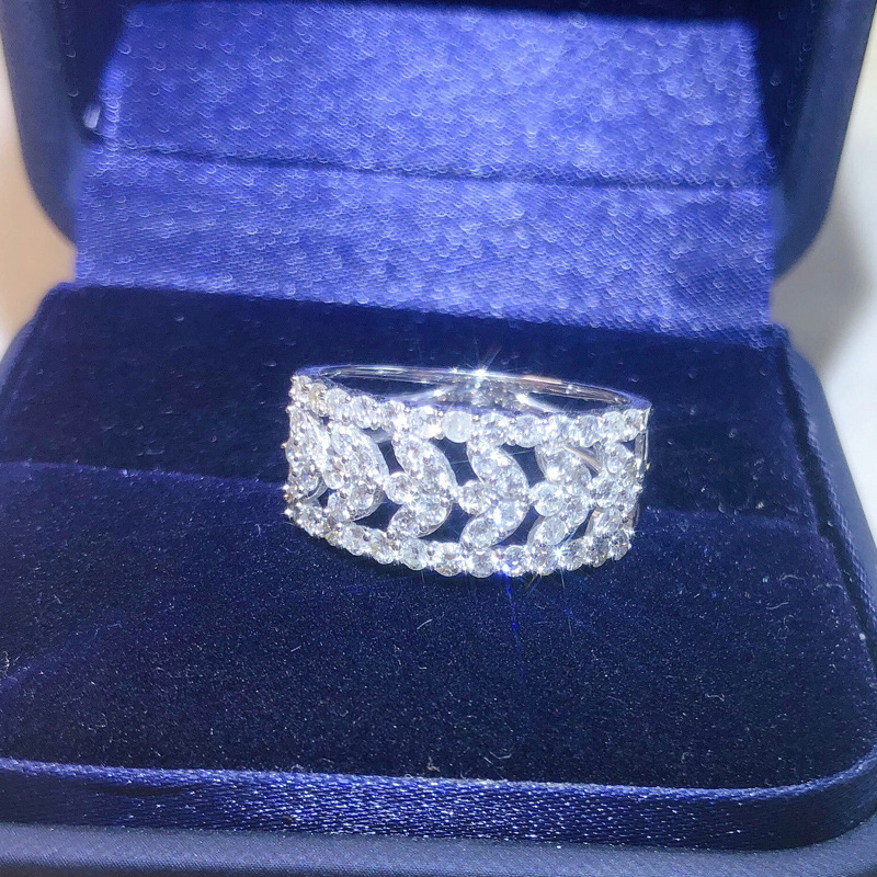 Sterg Lace Wedding 5A Cubic Zirconia Sier Fill Eternity Band Ring | Gift for Women