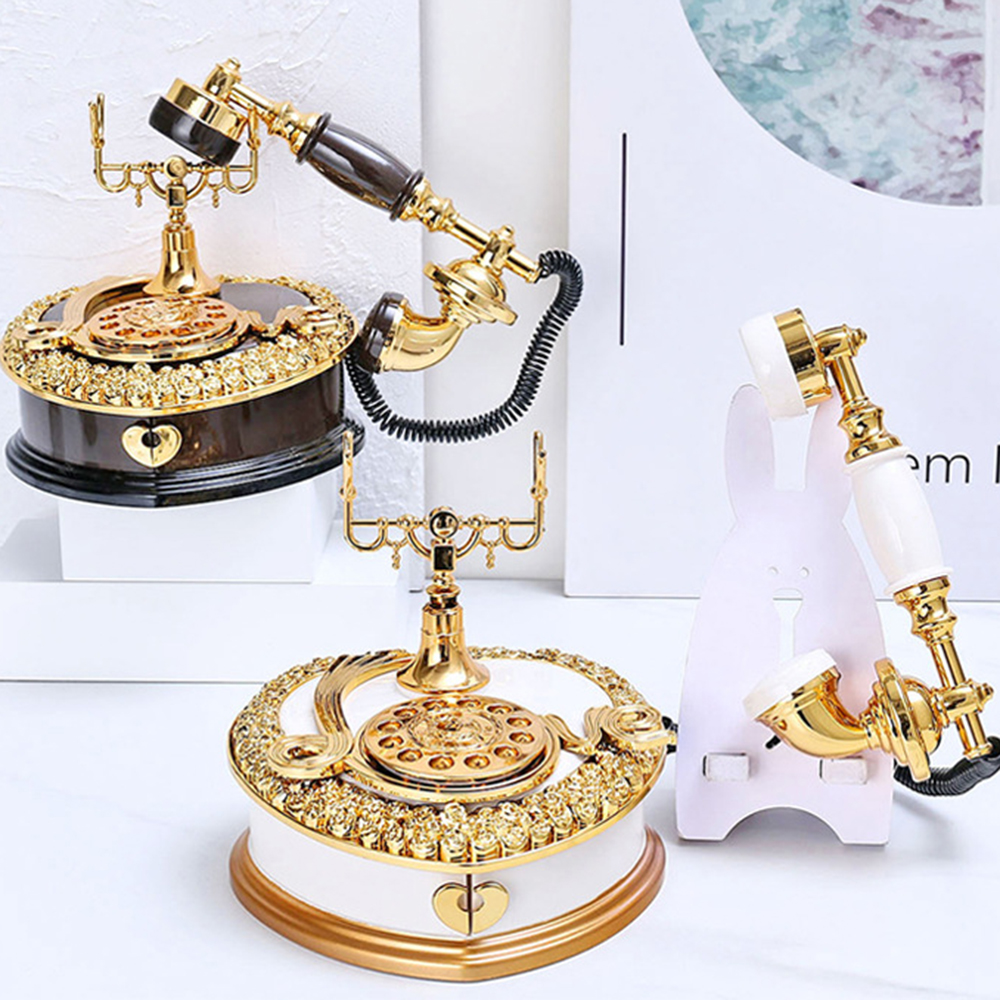 Retro dial telephone landline music box decoration home living room cafe bar decoration creative4792421