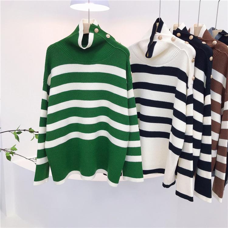 Women' Sweaters Winter Green Striped Knit Sweater Pullovers Oversize Loose Casual Full Sleeves Buttons Elegant Lady Tops ClothesWomen, Black
Women' Sweaters Winter Green Striped Knit Sweater Pullovers Oversize Loose Casual Full Sleeves Buttons Elegant Lady Tops ClothesWomen, Black