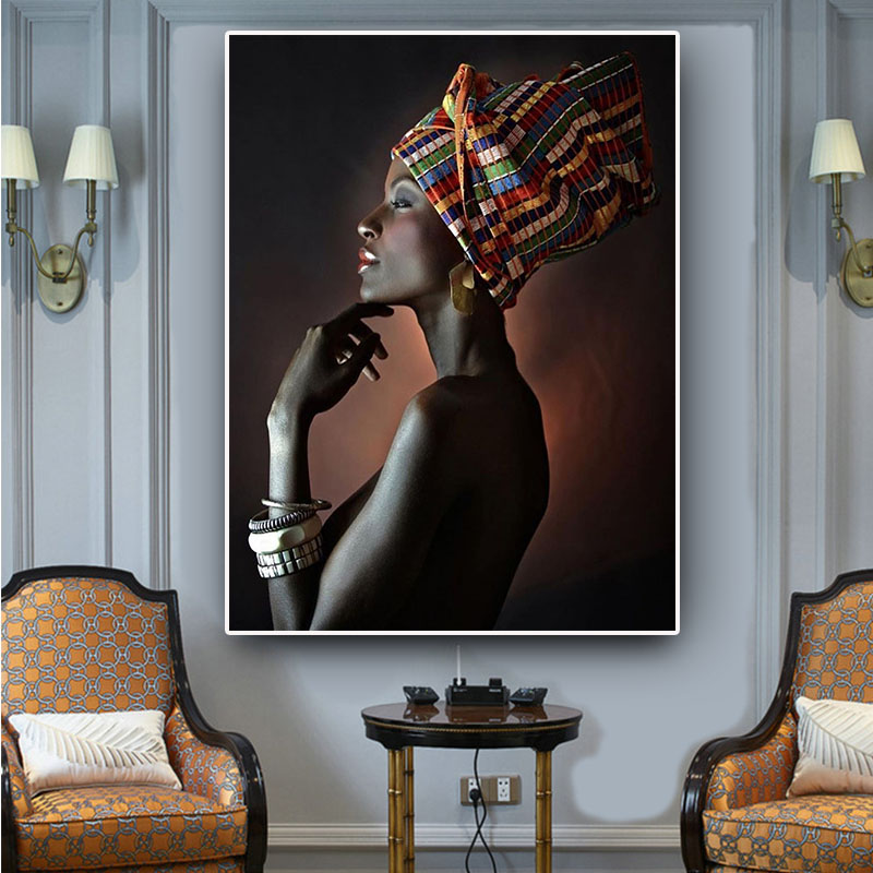 African Nude Woman Indian Headband Portrait Canvas Painting Posters and Prints Scandinavian Wall Art Picture for Living Room
African Nude Woman Indian Headband Portrait Canvas Painting Posters and Prints Scandinavian Wall Art Picture for Living Room
