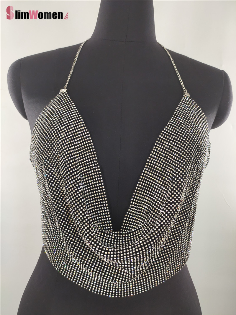 Halter Sexy Y2k Shiny s Bra Crop Top Backless Summer Beach Chic Party Bralette Cropped Women Tank Camis 220325