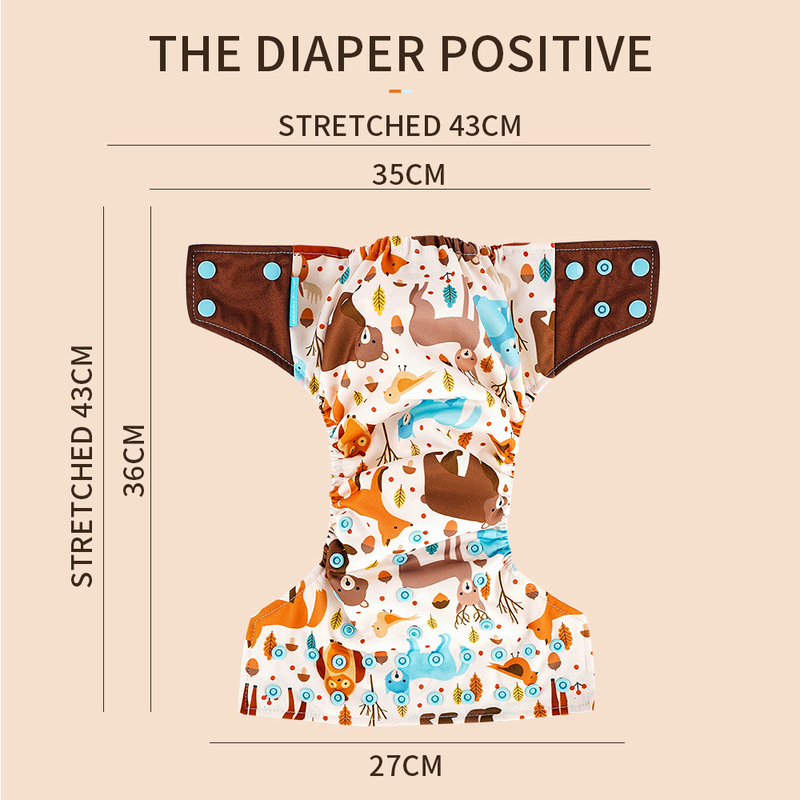Happy Flute Onesize AI2 Pocket Cloth Diaper With Bamboo Cotton Insert Eco-Friendly Reusable Washable Waterproof Nappy 220512