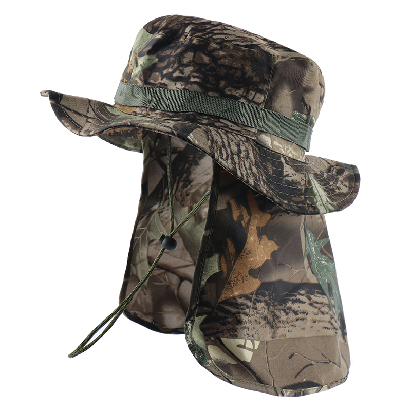 Tactical Camouflage Boonie Hats Nepalese Cap Bucket Hat Militares Army Mens Military Hiking Fishing Hat With Flaps UV UPF50 220507