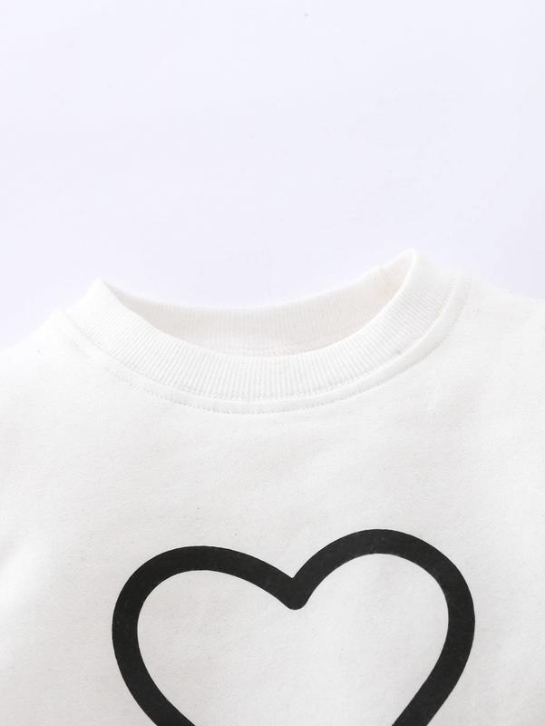 Baby 2pcs Heart Print Sweatshirt SHE