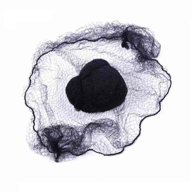 NXY Temporary Tattoo 20pcs Disposable 5mm Nylon Hairnet Nets for Wigs Weave Invisible Soft Lines Dancing Bun Styling Tool