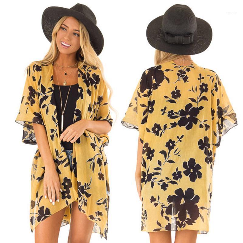 Women Floral Print Chiffon Beach Kimono Cardigan Blouse Shawl Loose Tops Outwear Women's Swimwear, Yellow
Women Floral Print Chiffon Beach Kimono Cardigan Blouse Shawl Loose Tops Outwear Women's Swimwear, Yellow