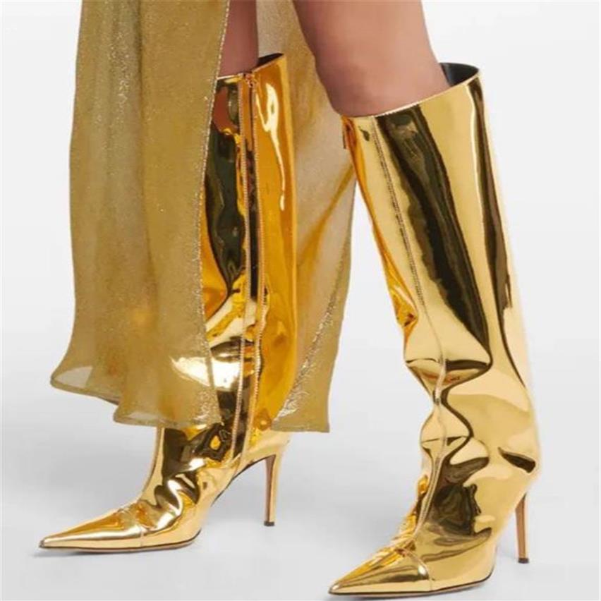 Sexy Women Shining Pointed Toe Patent Leather Stiletto Heel Knee High Boots Gold Silver Blue Mirror Leather Long High Heel Boots305h, Black
Sexy Women Shining Pointed Toe Patent Leather Stiletto Heel Knee High Boots Gold Silver Blue Mirror Leather Long High Heel Boots305h, Black