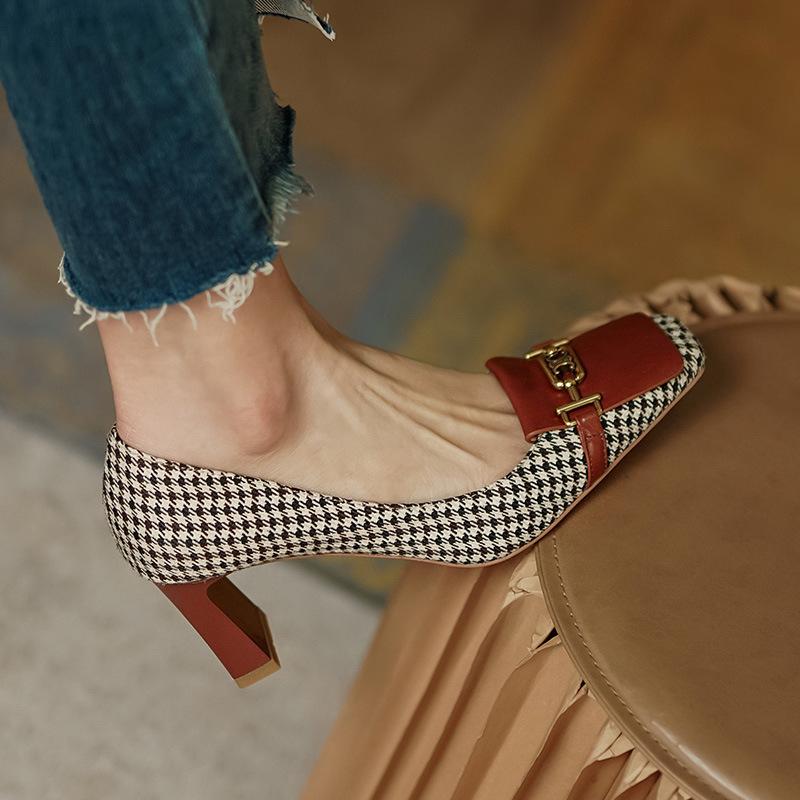 Retro Fashion Women s Shoes Thousand Bird Lattice Soft Leather Ladies Pumps Spring Square Toes Chunky Heels Female 220614, Brown
Retro Fashion Women s Shoes Thousand Bird Lattice Soft Leather Ladies Pumps Spring Square Toes Chunky Heels Female 220614, Brown