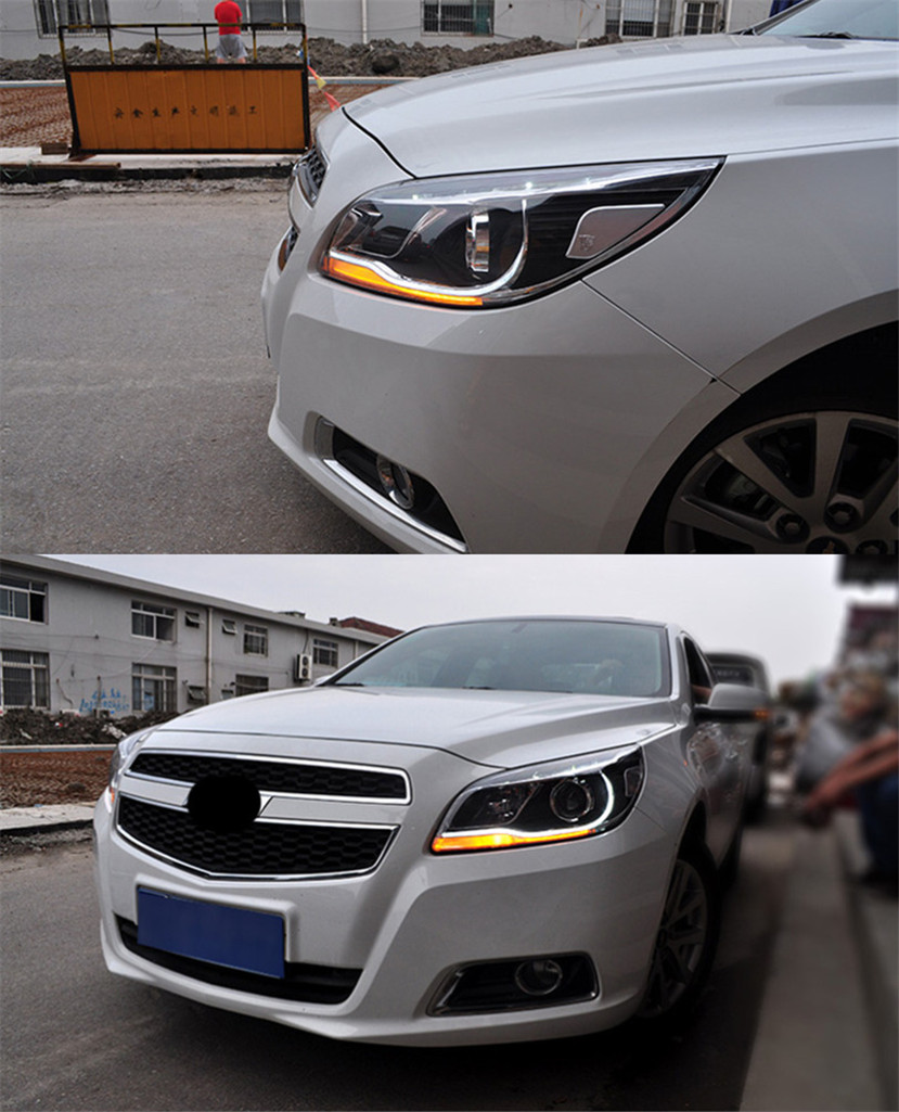 Headlight Assembly for Malibu LED Headlights 20 12-20 16 DRL Turn Signal LED Daytime Lights High Beam Angel Eye Projector Lens