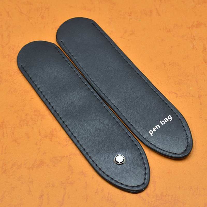 wholesale promotion PU Leather Pen Bag high quality Black pencil case for single pen