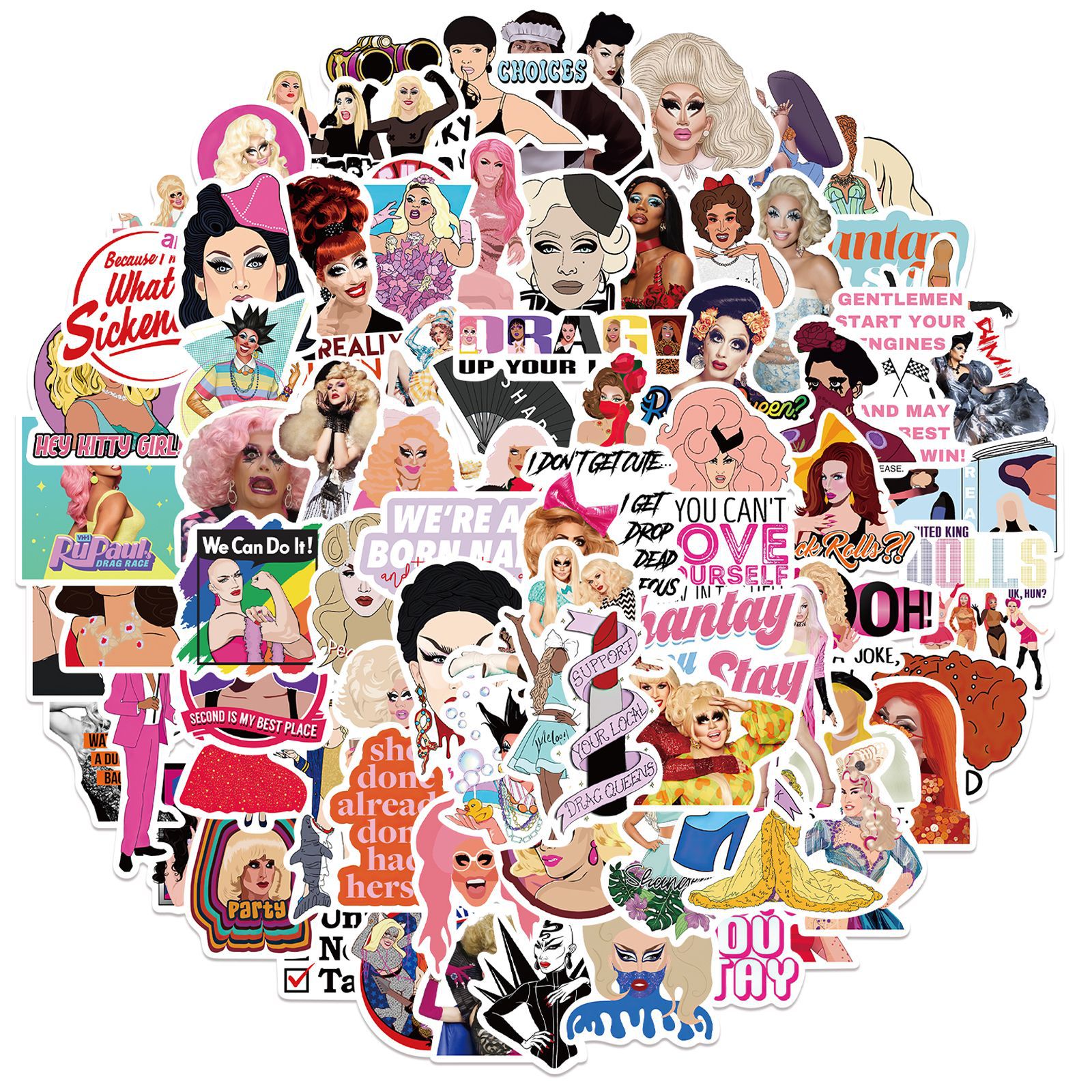 50Pcs American Drag Show RuPauls Drag Race Sticker Graffiti Kids Toy Skateboard Car Motorcycle Bicycle Sticker Decals