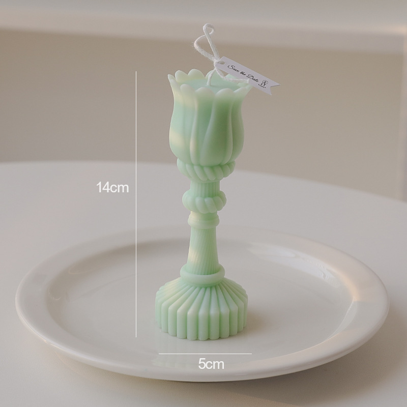 Romantic scented candles tulip candle holder home decoration ornament smell candles creative birthday gifts wedding decor candle