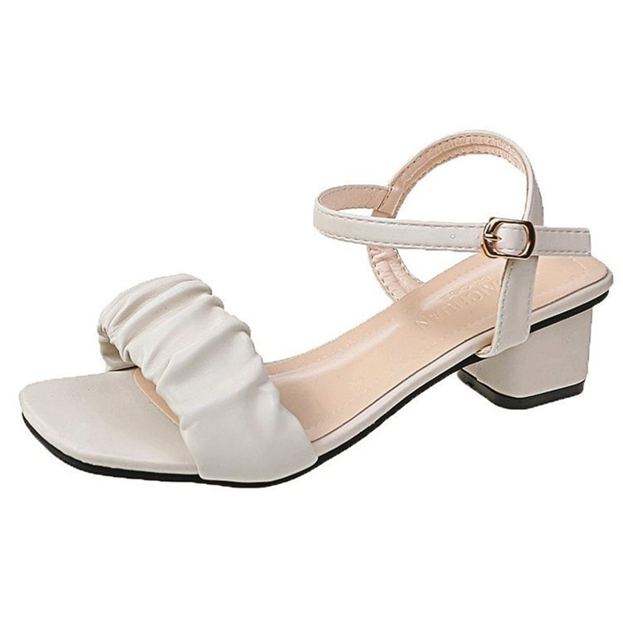 Korean Style Square Toe Sandals: Chunky Heels, Pleated Medium, One-Word Buckle - Summer 2022 Women's Footwear, Black
Korean Style Square Toe Sandals: Chunky Heels, Pleated Medium, One-Word Buckle - Summer 2022 Women's Footwear, Black