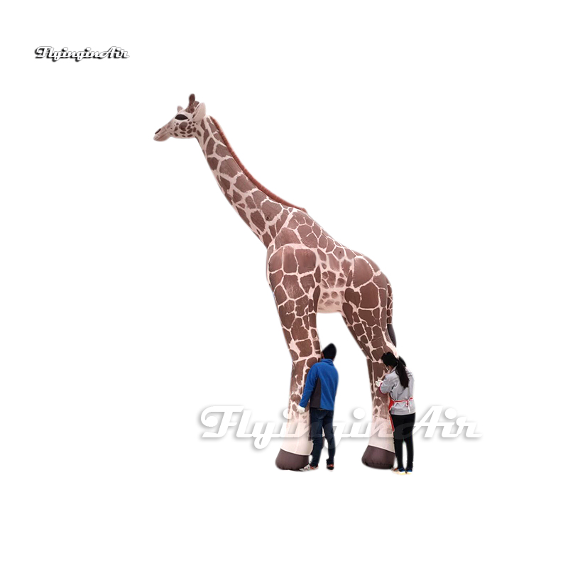 Giant Inflatable Giraffe Model Animal Mascot 3m/6m Air Blow Up Giraffe Balloon With Long Neck And Brown Patches For Parade Show