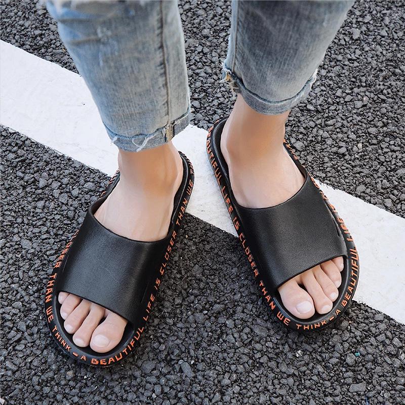 Slippers Men Summer Fashion Beach Flip Flops Indoor Couples Home Bathroom Non-slip Soft Tide To Wear Flat ShoeSlippers, Black
Slippers Men Summer Fashion Beach Flip Flops Indoor Couples Home Bathroom Non-slip Soft Tide To Wear Flat ShoeSlippers, Black