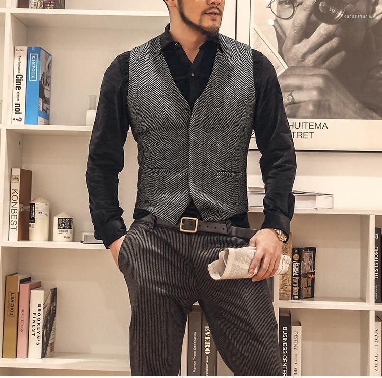 Men's Vests Suit Vest Dark Grey Champagne Herringbone Wool Tweed V Neck Male Gentleman Business Waistcoat For Men Wedding 2022 Kare22
Men's Vests Suit Vest Dark Grey Champagne Herringbone Wool Tweed V Neck Male Gentleman Business Waistcoat For Men Wedding 2022 Kare22