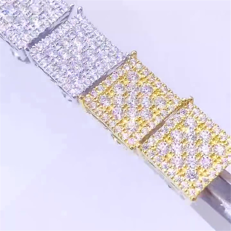 Allergic 925 Sterling Silver Gold Plated Bling Moissanite Diamond Earrings Studs for Men Women Nice Gift