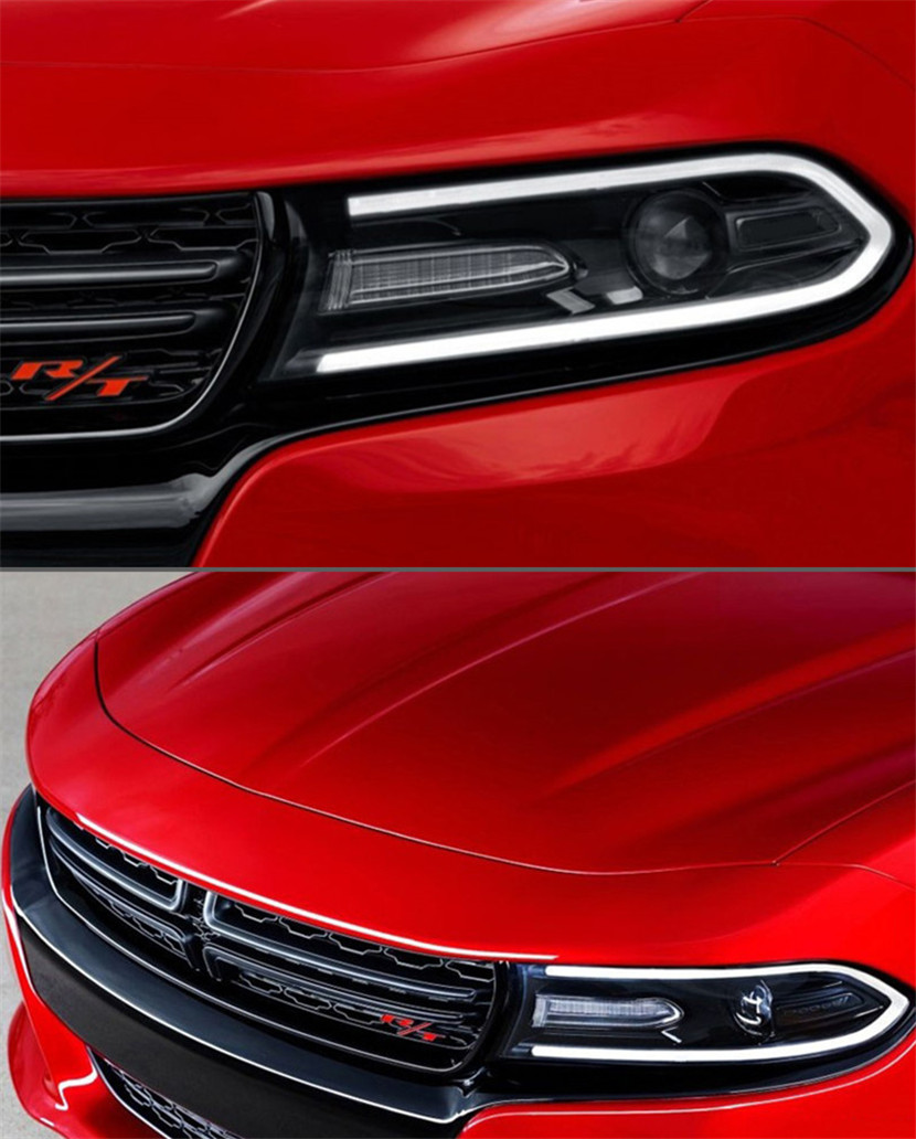 High Beam Front Light For Dodge LED Headlight 15-21 Charger DRL Turn Signal Angel Eye Head Lights Assembly