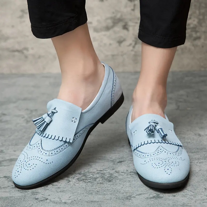 Loafers Men Shoes Faux Suede Solid Color Classic Handmade Tassel Fashion Comfortable Hollow Carved Daily Youth Brogues DH931, Clear
Loafers Men Shoes Faux Suede Solid Color Classic Handmade Tassel Fashion Comfortable Hollow Carved Daily Youth Brogues DH931, Clear