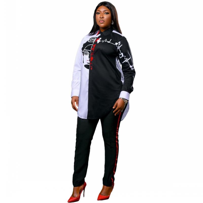 Women' Two Piece Pants 2 Set Women Letter Print Long Sleeve Blouse Tops And Pant Suits Sheath Matching Fashion Outfit Spring Autumn, Multi
Women' Two Piece Pants 2 Set Women Letter Print Long Sleeve Blouse Tops And Pant Suits Sheath Matching Fashion Outfit Spring Autumn, Multi