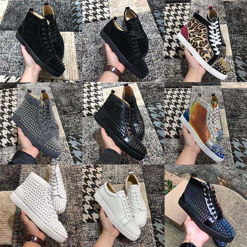 mens shoes Luxurys Designers high low tops studded spikes fashion suede leather black silver women flat sneaker Party Lovers size 36-47, 21
mens shoes Luxurys Designers high low tops studded spikes fashion suede leather black silver women flat sneaker Party Lovers size 36-47, 21
