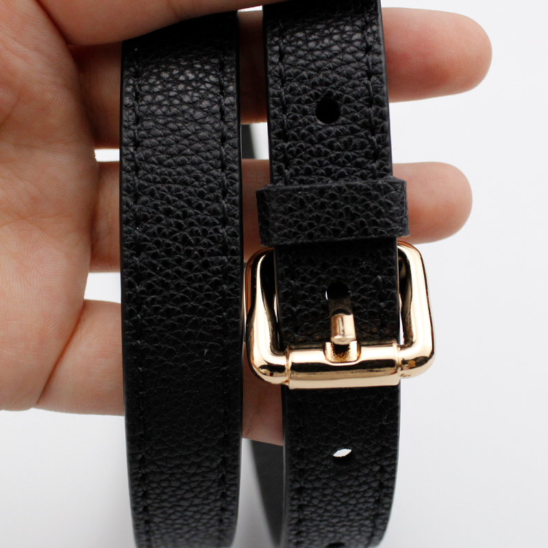 Genuine Leather Bag Strap Replacement Adjustable Thin Shoulder Straps Shoulder Messenger Litchi Pattern Woman Bags Accessories 220610