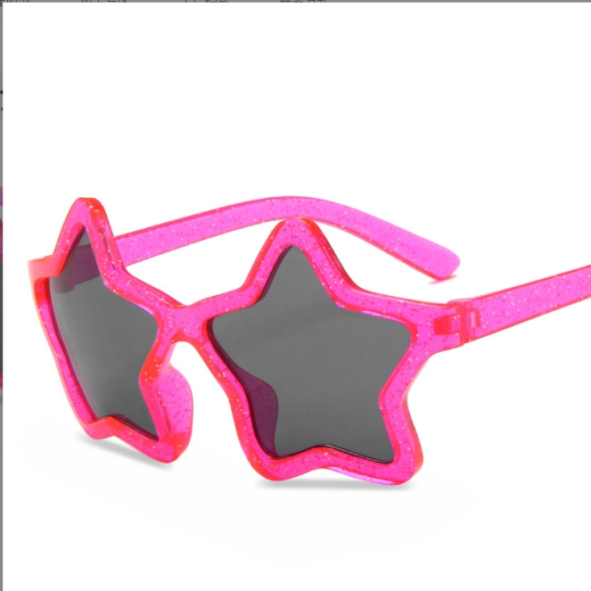 Street beat Fashion Personality Five-pointed Star Children Sunglasses Girl Boy Lovely Tinted Color Plastic Frame Kid Sun Glasses Z260305