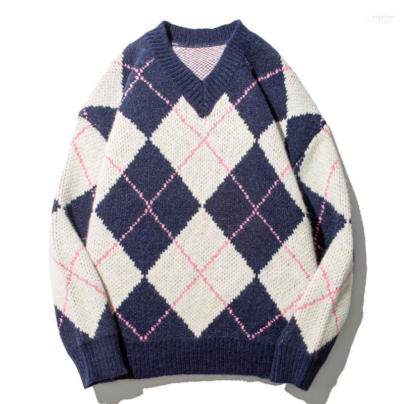 Men' Sweaters Argyle Color Block Knitted Sweater Men Cotton Harajuku Jumper Oversize 2022 Winter Casual Knittwear Pullover Top1 Olga22, Blue
Men' Sweaters Argyle Color Block Knitted Sweater Men Cotton Harajuku Jumper Oversize 2022 Winter Casual Knittwear Pullover Top1 Olga22, Blue