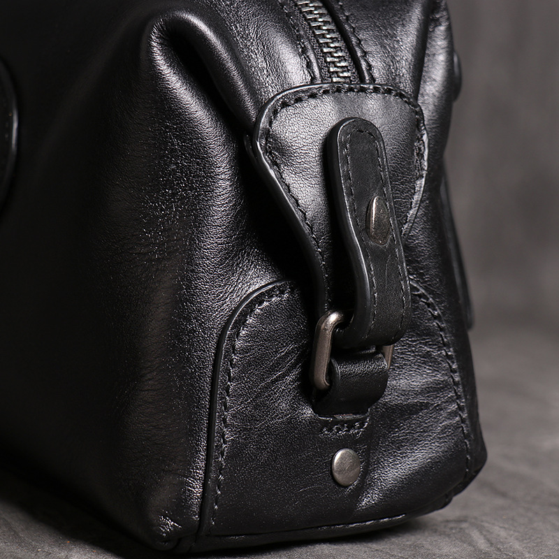 Men's Leather Business Cosmetic Bag Large Capacity Simple Fashion Embossed Storage Bag