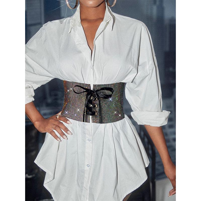Belts Fashion Ladies Metal Bright Diamond Tie Bandwidth Girdle Dress Shirt Decoration Corset For Women Luxury Designer Brand, Black
Belts Fashion Ladies Metal Bright Diamond Tie Bandwidth Girdle Dress Shirt Decoration Corset For Women Luxury Designer Brand, Black