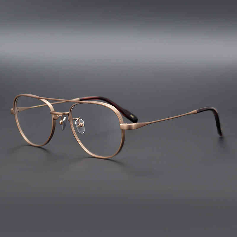 Handmade antique bronze matte frosted frame versatile pilot pure titanium glasses simple for men and women
Handmade antique bronze matte frosted frame versatile pilot pure titanium glasses simple for men and women