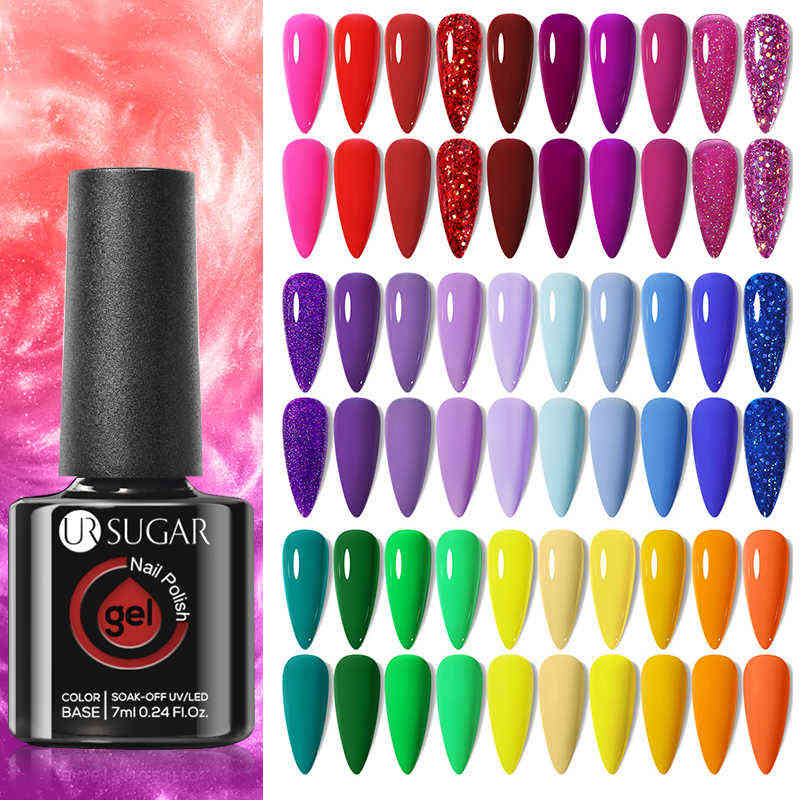 NXY Nail Gel 10pcs Glass Bottle Glitter Sequin Polish Set Kits Semi Permanent Soak Off Uv Led Varnish All for Manicure 0328