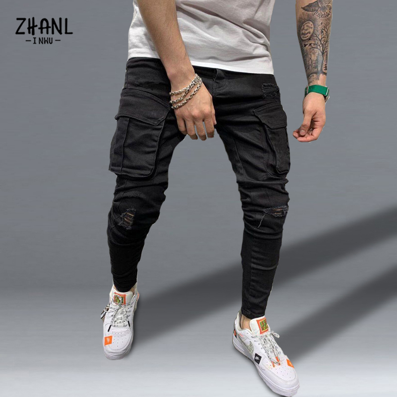 Mens Stretchy Skinny Ripped Jeans Men Slim Fit Denim High Quality Jean Fashion Sweatpants Hip hop Trousers Jogger Pencil Pants 220408