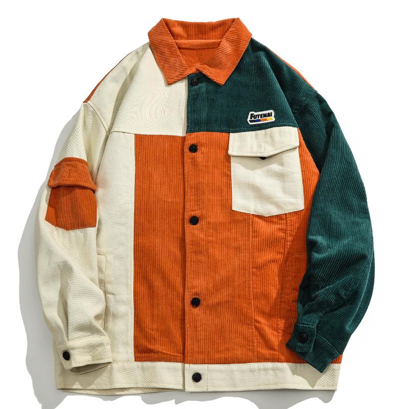 Men' Jackets 2022 Splicing Color Contrast Cargo Jacket Vintage Corduroy Coat Men Hip Hop Streetwear Casual Patchwork Outwear Spring, Orange
Men' Jackets 2022 Splicing Color Contrast Cargo Jacket Vintage Corduroy Coat Men Hip Hop Streetwear Casual Patchwork Outwear Spring, Orange