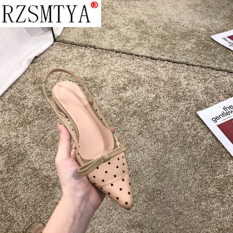 Little Fairy Sister Pointed Retro Mesh Gauze Polka Dot Back Drawstring Bow Low Heel Ladies Shoes Summer Spring Sandal 220613, 8black
Little Fairy Sister Pointed Retro Mesh Gauze Polka Dot Back Drawstring Bow Low Heel Ladies Shoes Summer Spring Sandal 220613, 8black
