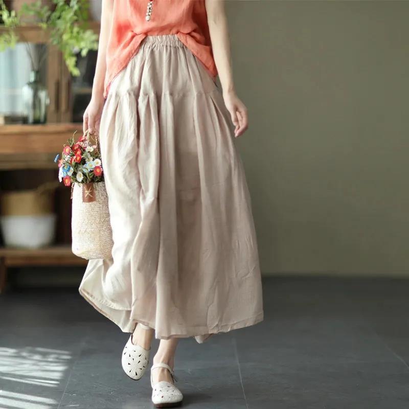 Skirts Retro Double-Layer Loose Cotton Linen Skirt Ladies Fashion Big Spring Summer Solid Color Long Casual FemaleSkirts, Orange
Skirts Retro Double-Layer Loose Cotton Linen Skirt Ladies Fashion Big Spring Summer Solid Color Long Casual FemaleSkirts, Orange