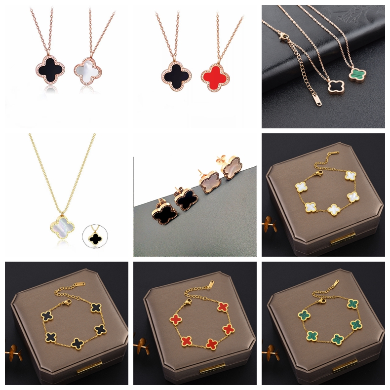 Luxury Colorful Four Leaf Clover Pendant Necklace Stainless Steel Charm Bracelet Earring
Luxury Colorful Four Leaf Clover Pendant Necklace Stainless Steel Charm Bracelet Earring