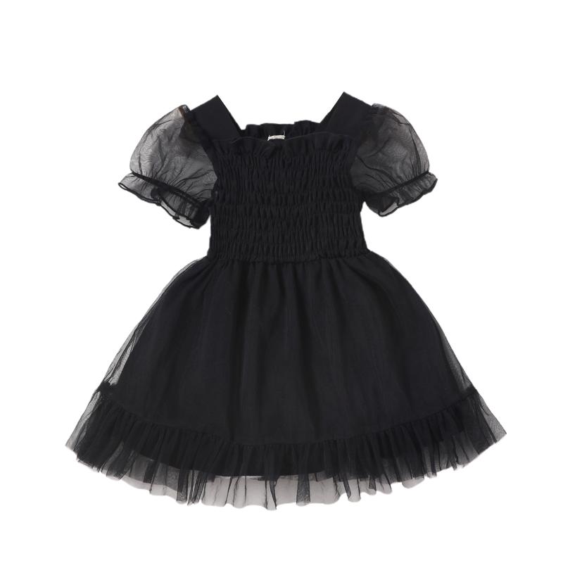 Girl's Dresses Infant Baby Girls Princess Elastic Mesh Dress Short Puff Sleeve Solid Black Color Frill Trim Smocked 0-3TGirl's, As pic
Girl's Dresses Infant Baby Girls Princess Elastic Mesh Dress Short Puff Sleeve Solid Black Color Frill Trim Smocked 0-3TGirl's, As pic