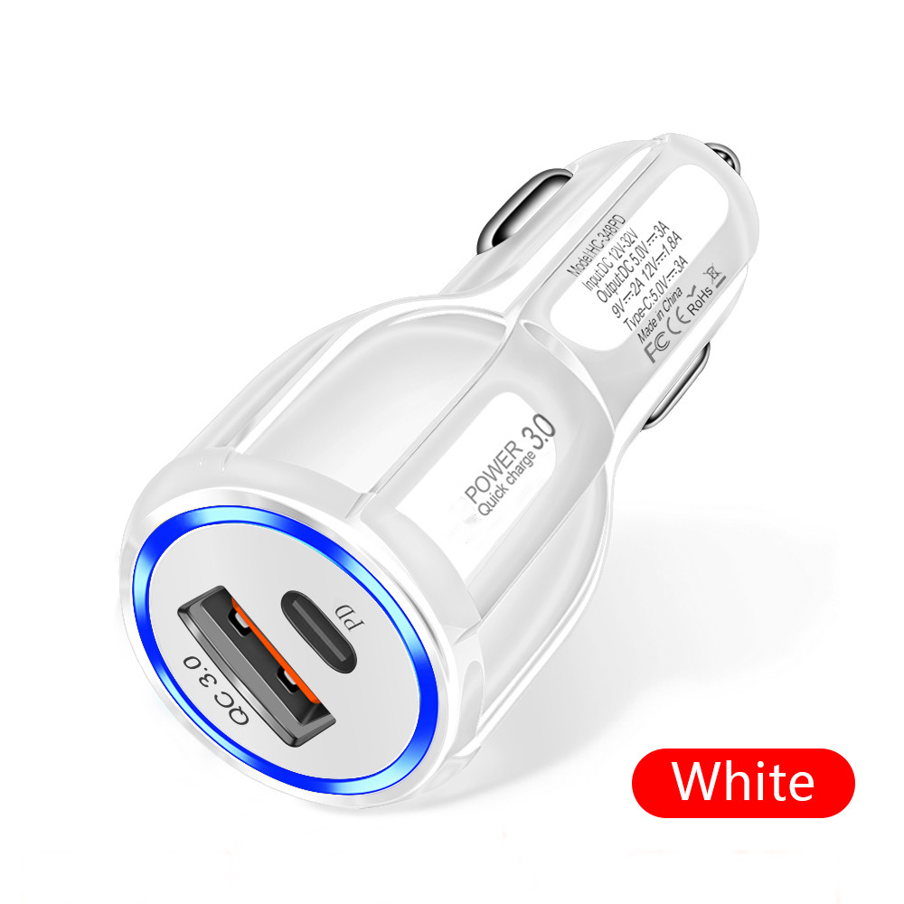 30W Fast Quick Charging PD USB-C QC3.0 Type C Car Charger Auto Power Adapters For Ipad Iphone 12 13 14 Pro Max Samsung Lg chargers