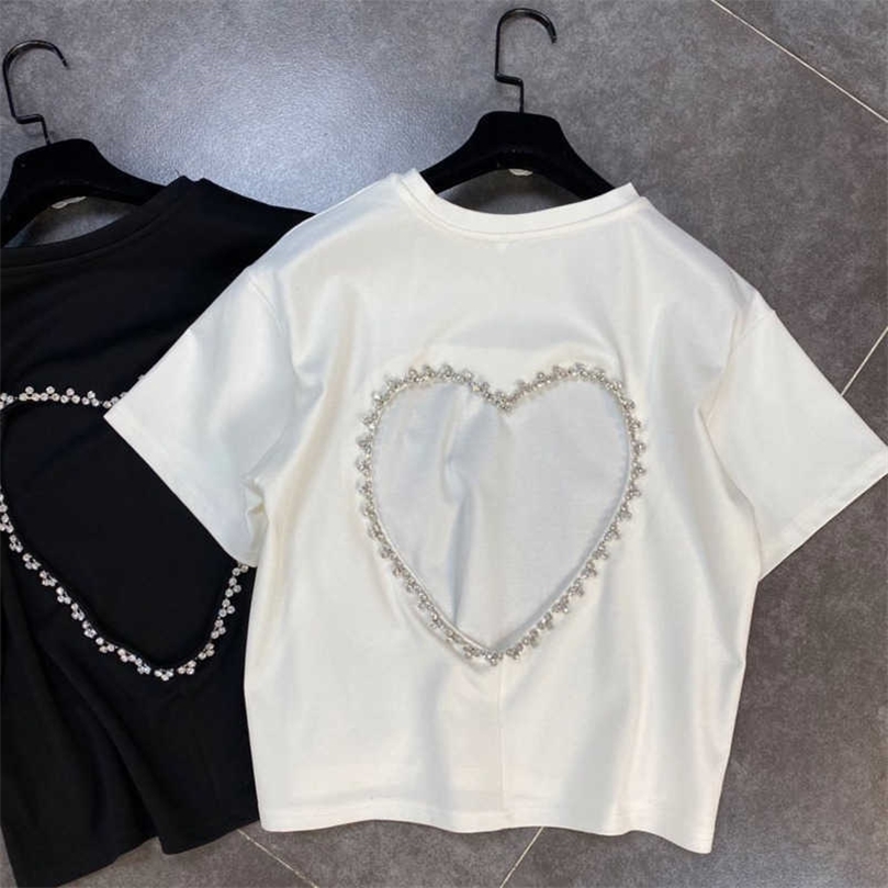 DEAT Women T-shirt Solid Color Round Neck Heart Design Short Sleeve Fashion Spring Summer Ladies T-shirt HR326 210709, Black
DEAT Women T-shirt Solid Color Round Neck Heart Design Short Sleeve Fashion Spring Summer Ladies T-shirt HR326 210709, Black