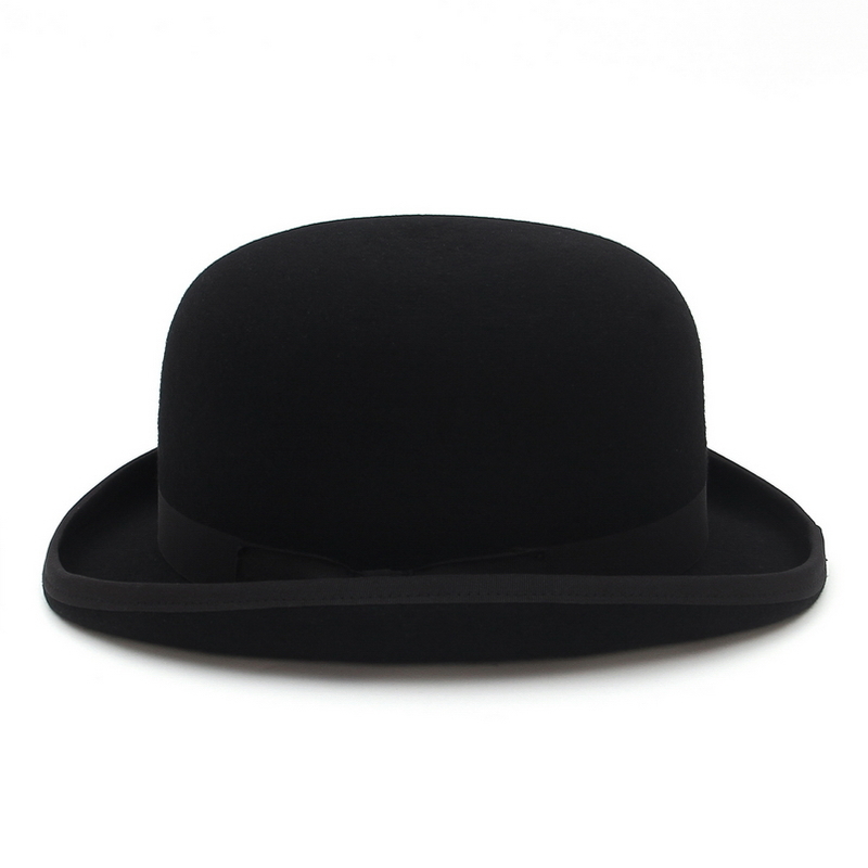 GEMVIE 4 Colors 100% Wool Felt Derby Bowler Hat For Men Women Satin Lined Fashion Party Formal Fedora Costume Magician Hat 220507