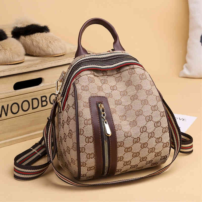 Multi purpose backpack women's double shoulder sling one bag three style flower small multi-layer, Brown
Multi purpose backpack women's double shoulder sling one bag three style flower small multi-layer, Brown